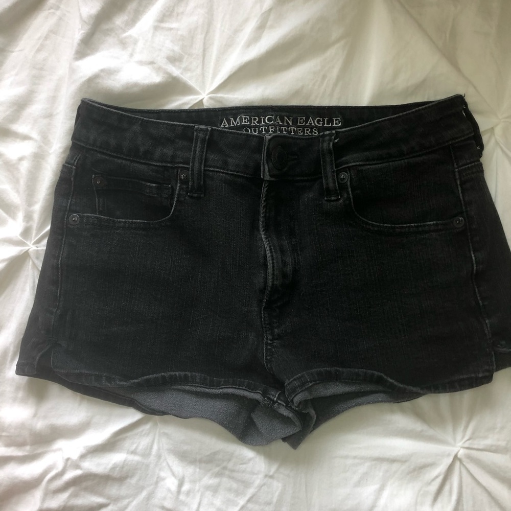 SOLD Black High Waisted Denim Jean shorts size 4 from American Eagle Outfitters